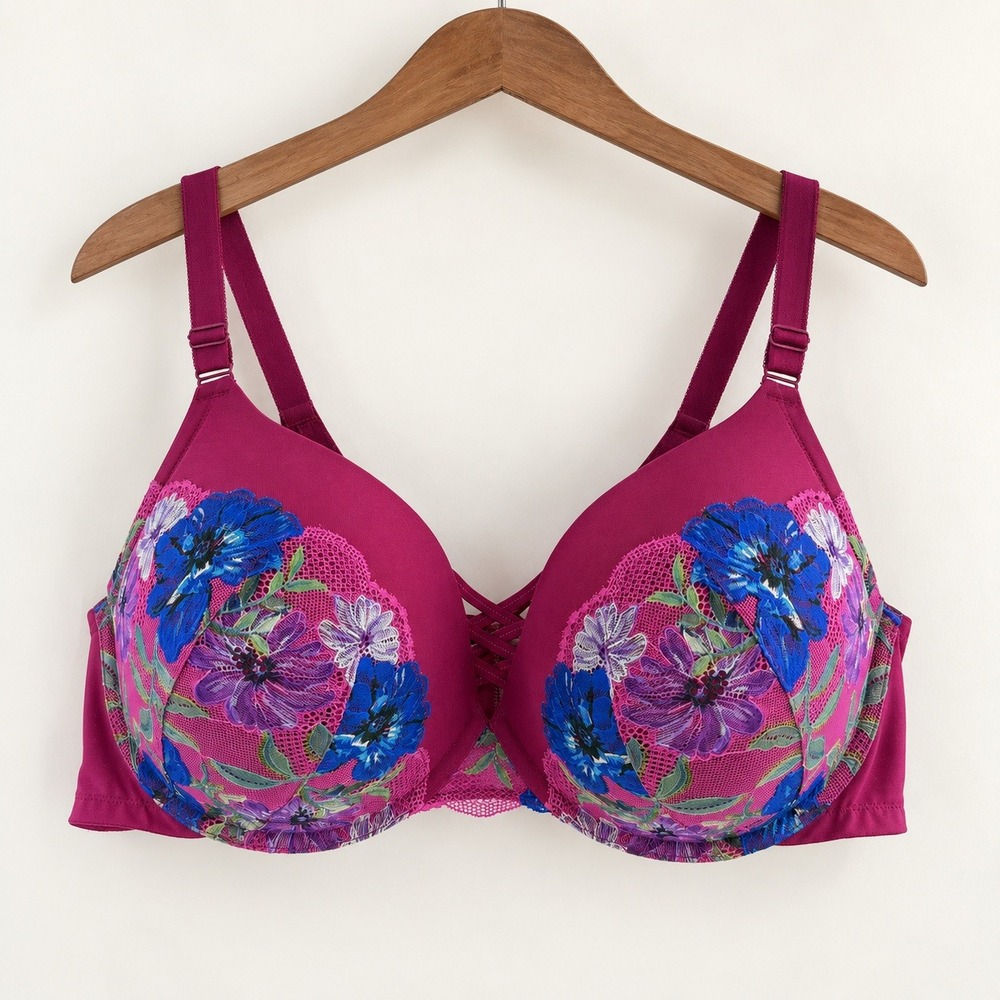 Torrid Cottagecore Floral Lace Underwire Bra Women 46DD Coquette Boho Romantic